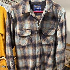 Pendleton Checkered Wool Shirt in Blue and Tan
